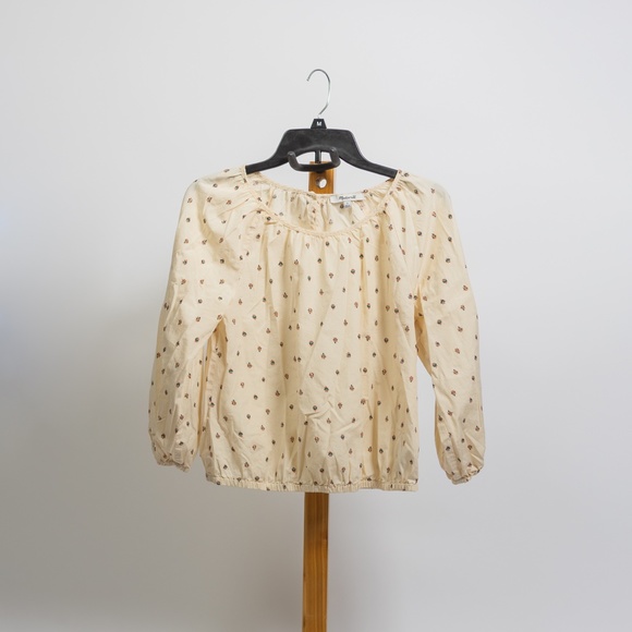 MADEWELL Puff Sleeve Top with Simplistic Pattern - Picture 3 of 4